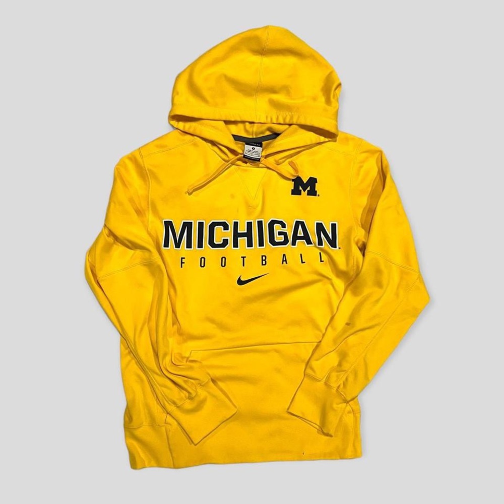 NIKE THERMA FIT DRAWSTRING MICHIGAN FOOTBALL HOODIE SWEATSHIRT SZ S